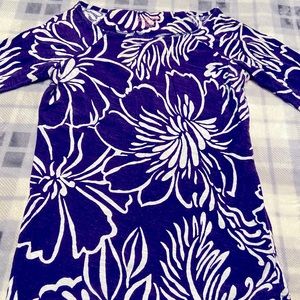Lilly Pulitzer 3/4 sleeve shirt navy floral XS XXS